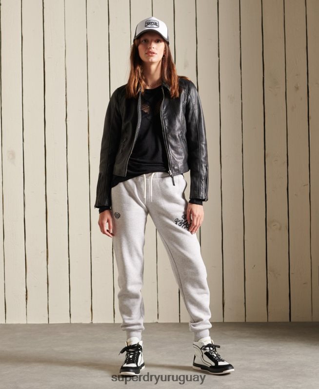 uy Superdry mujer orgullo en joggers artesanales gris claro DT2N8Z6613 ropa