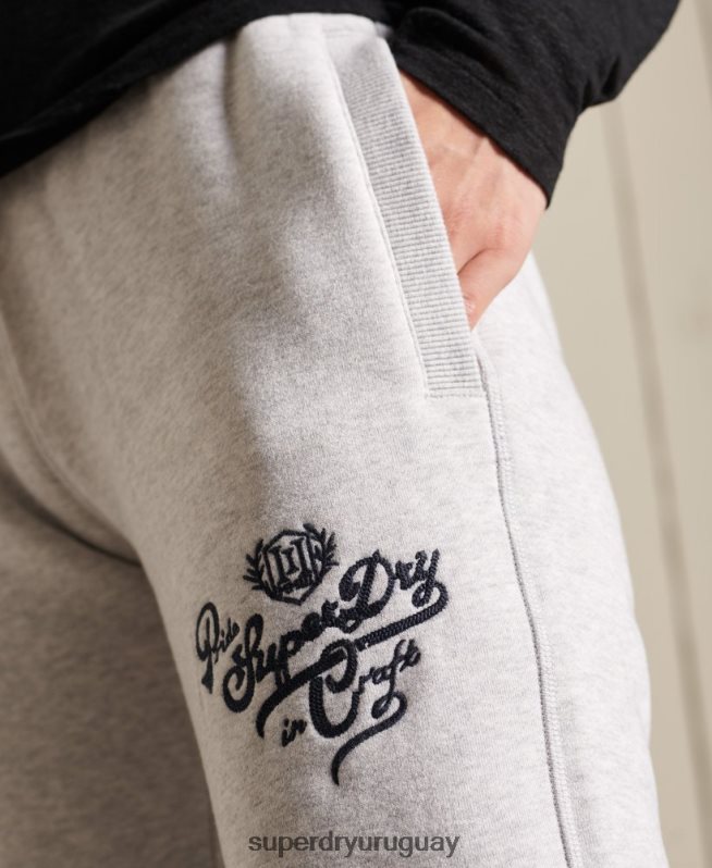 uy Superdry mujer orgullo en joggers artesanales gris claro DT2N8Z6613 ropa