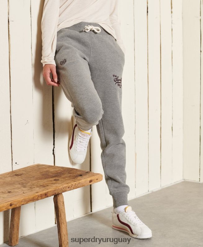 uy Superdry mujer orgullo en joggers artesanales gris oscuro DT2N8Z3942 ropa