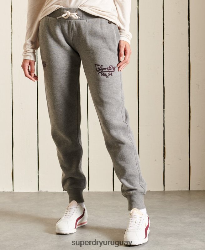 uy Superdry mujer orgullo en joggers artesanales gris oscuro DT2N8Z3942 ropa