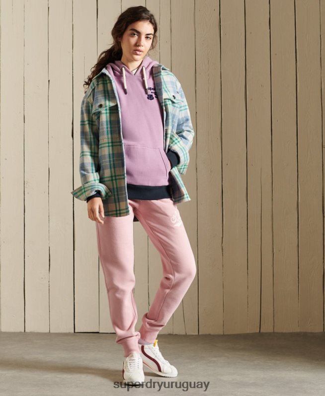 uy Superdry mujer orgullo en joggers artesanales rosa DT2N8Z6683 ropa