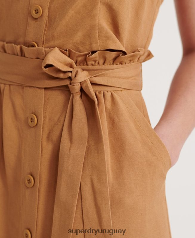uy Superdry mujer falda de lino edén broncearse DT2N8Z4167 ropa