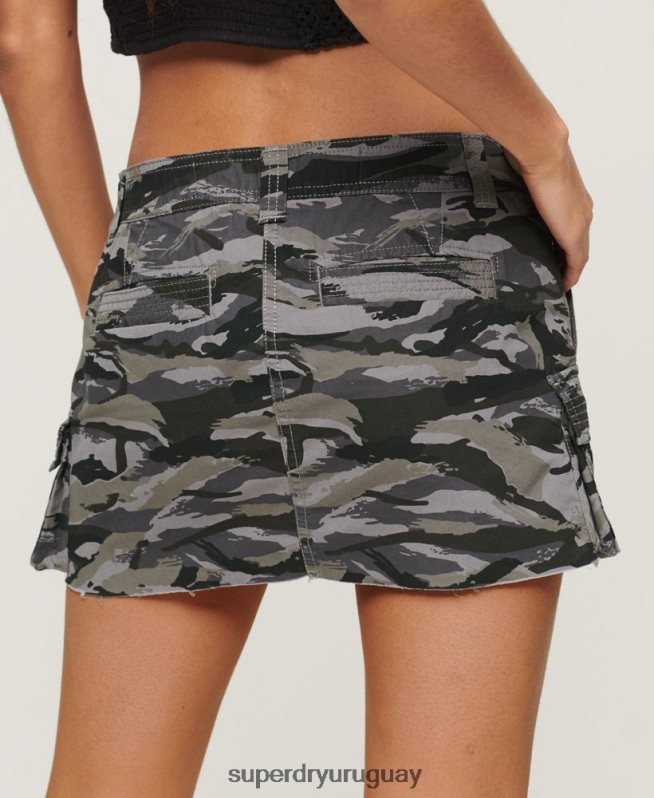 uy Superdry mujer falda de paracaídas utilitaria verde DT2N8Z4122 ropa