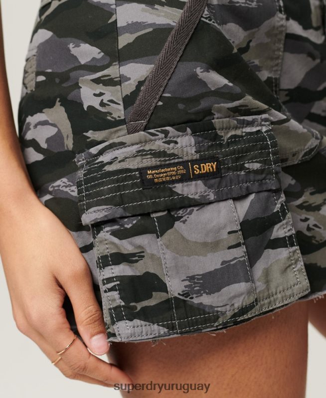 uy Superdry mujer falda de paracaídas utilitaria verde DT2N8Z4122 ropa