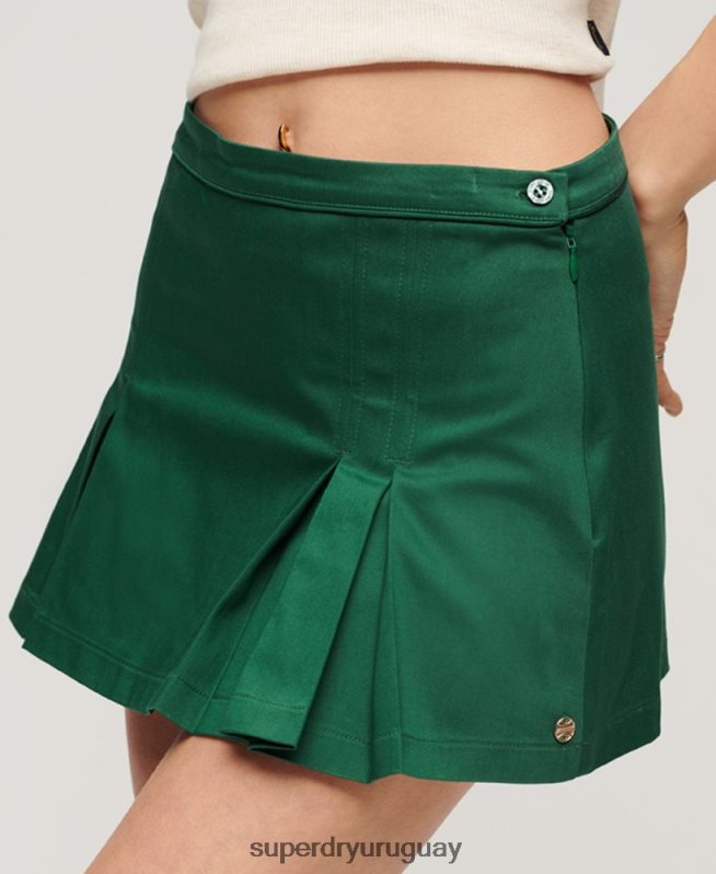 uy Superdry mujer falda de tenis verde DT2N8Z4138 ropa
