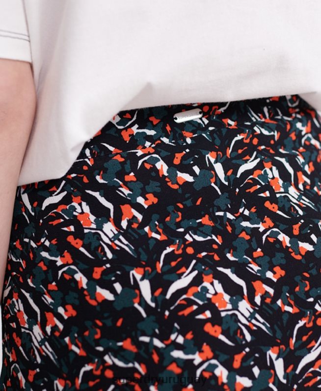 uy Superdry mujer falda midi cañón azul DT2N8Z4165 ropa
