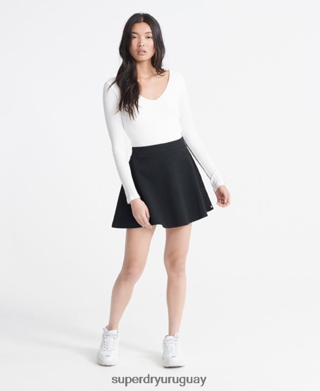 uy Superdry mujer falda skater brooke negro DT2N8Z4166 ropa