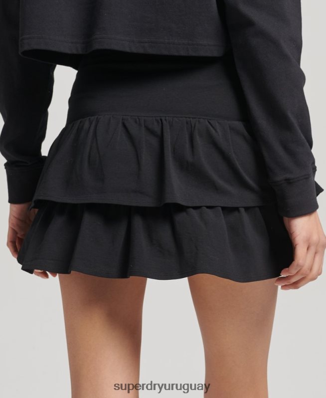 uy Superdry mujer falda vintage de los 90 negro DT2N8Z4128 ropa