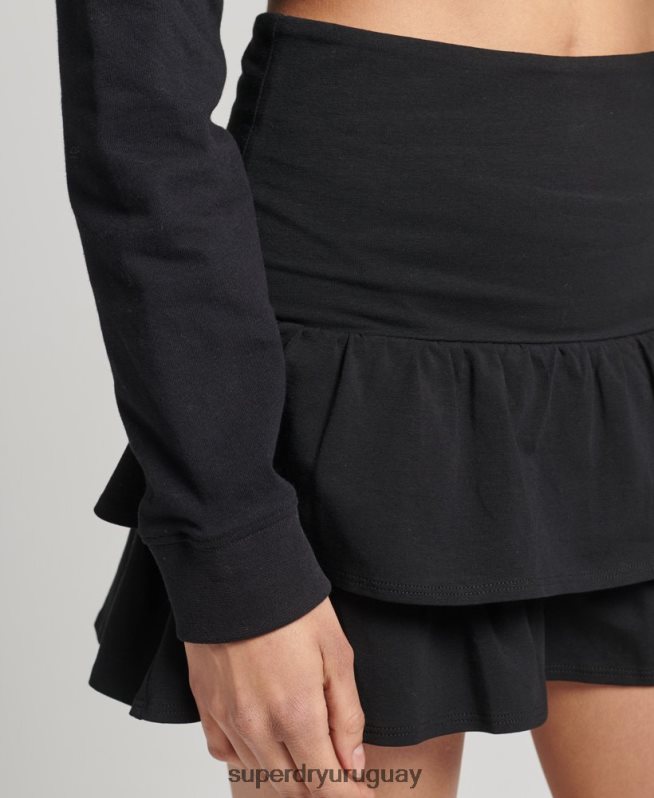 uy Superdry mujer falda vintage de los 90 negro DT2N8Z4128 ropa