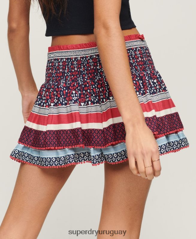 uy Superdry mujer minifalda a capas vintage crema DT2N8Z4127 ropa