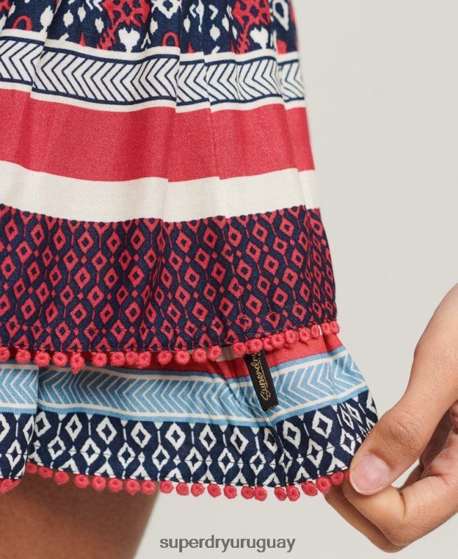 uy Superdry mujer minifalda a capas vintage crema DT2N8Z4127 ropa