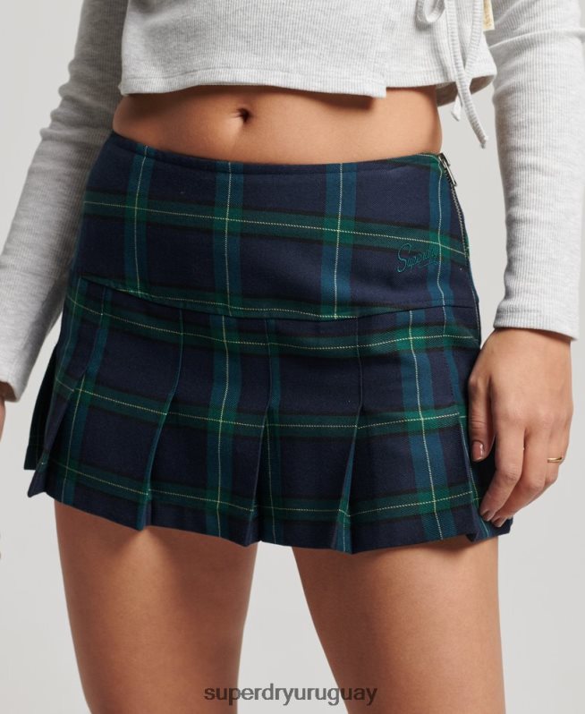 uy Superdry mujer minifalda con pliegues a cuadros Armada DT2N8Z4136 ropa