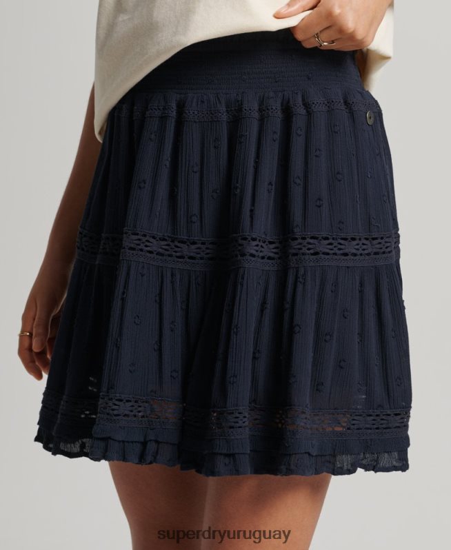 uy Superdry mujer minifalda de encaje vintage Armada DT2N8Z4140 ropa