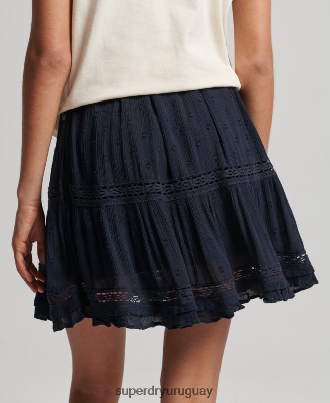 uy Superdry mujer minifalda de encaje vintage Armada DT2N8Z4140 ropa