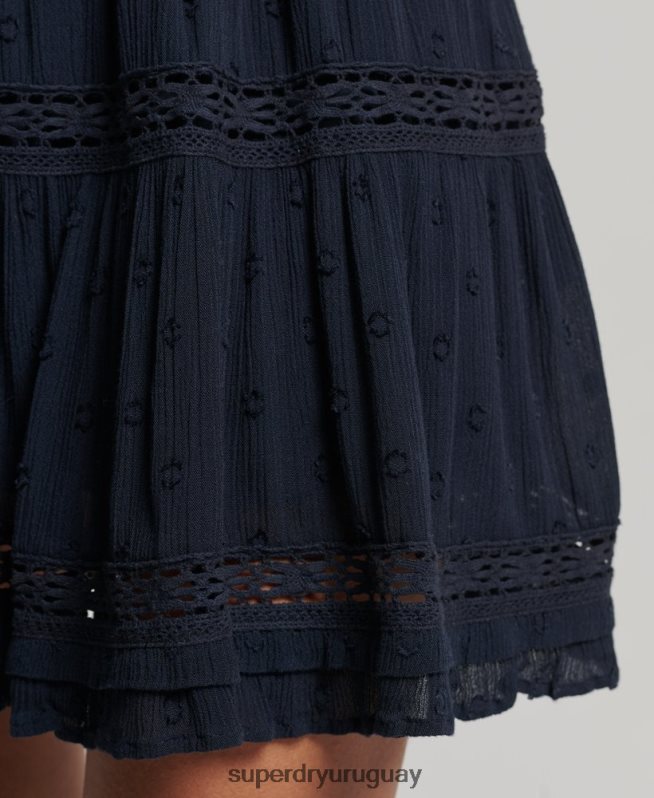 uy Superdry mujer minifalda de encaje vintage Armada DT2N8Z4140 ropa