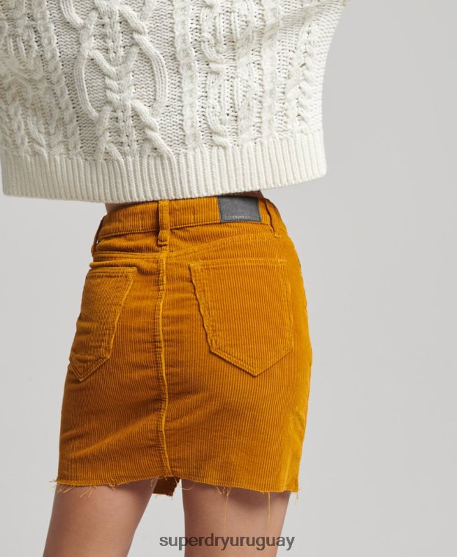 uy Superdry mujer minifalda de mezclilla amarillo DT2N8Z6616 ropa