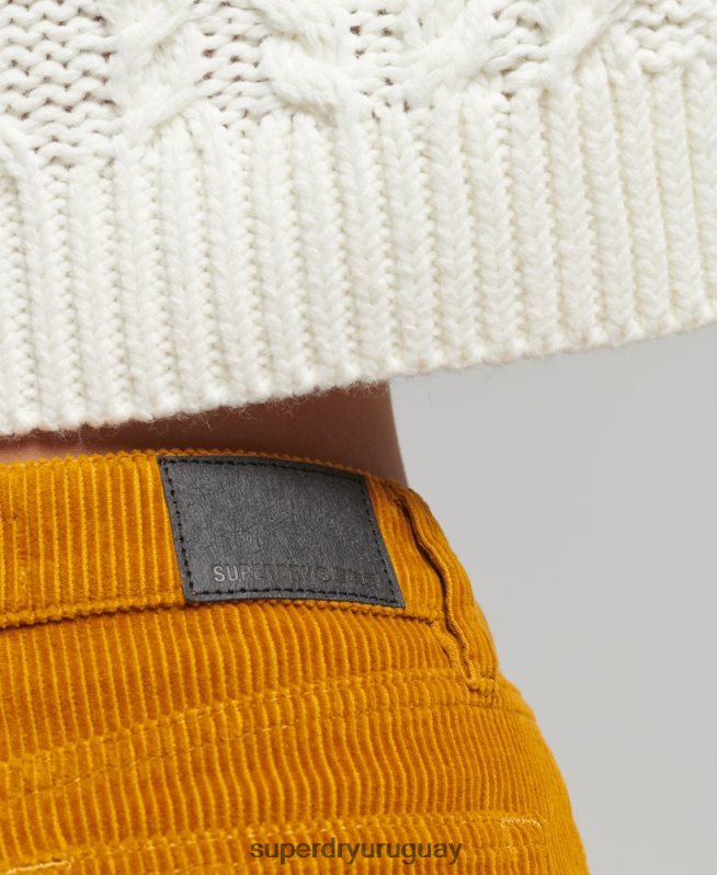 uy Superdry mujer minifalda de mezclilla amarillo DT2N8Z6616 ropa