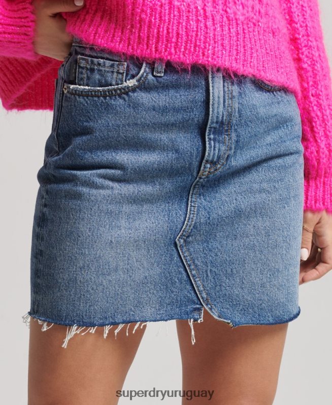 uy Superdry mujer minifalda de mezclilla azul DT2N8Z6739 ropa