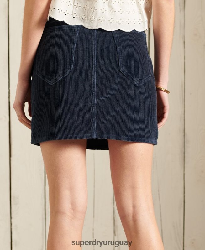 uy Superdry mujer minifalda de pana Armada DT2N8Z6702 ropa