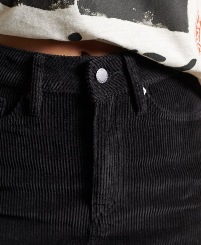 uy Superdry mujer minifalda de pana gris oscuro DT2N8Z6709 ropa