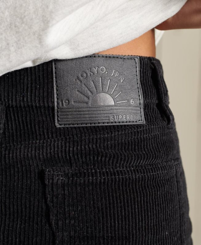 uy Superdry mujer minifalda de pana gris oscuro DT2N8Z6709 ropa
