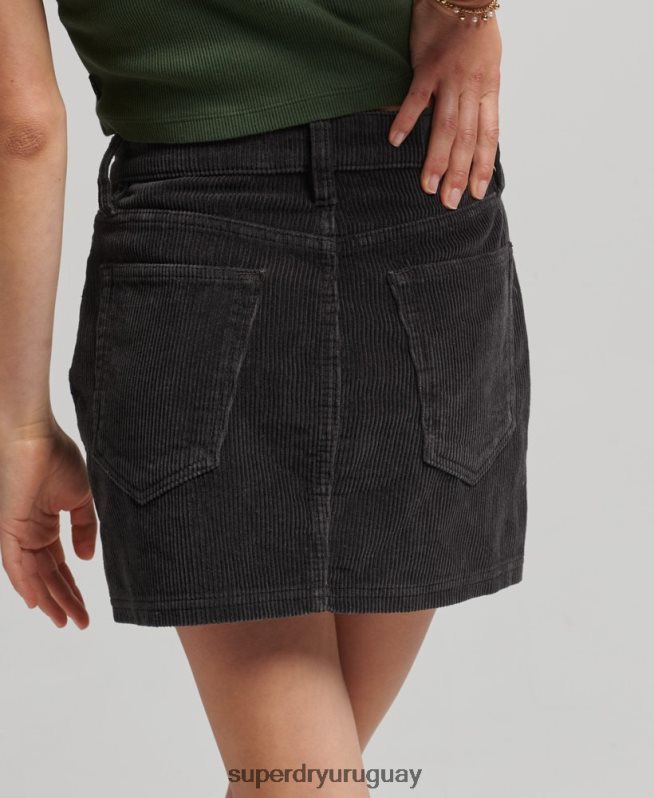 uy Superdry mujer minifalda de pana marrón DT2N8Z6507 ropa
