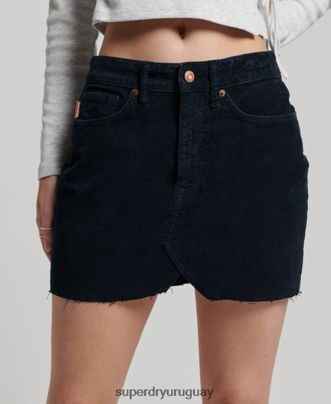 uy Superdry mujer minifalda de pana vintage Armada DT2N8Z4137 ropa