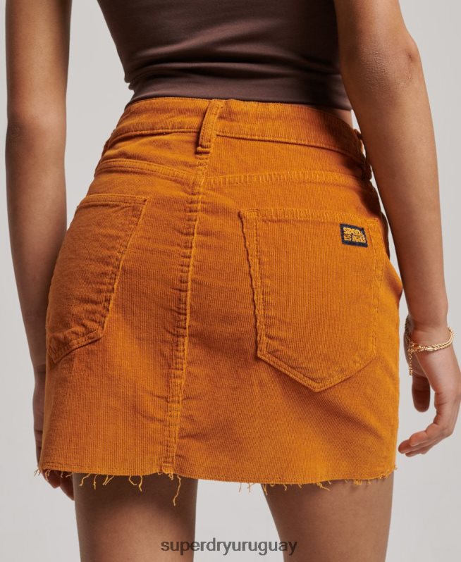 uy Superdry mujer minifalda de pana vintage marrón DT2N8Z4149 ropa
