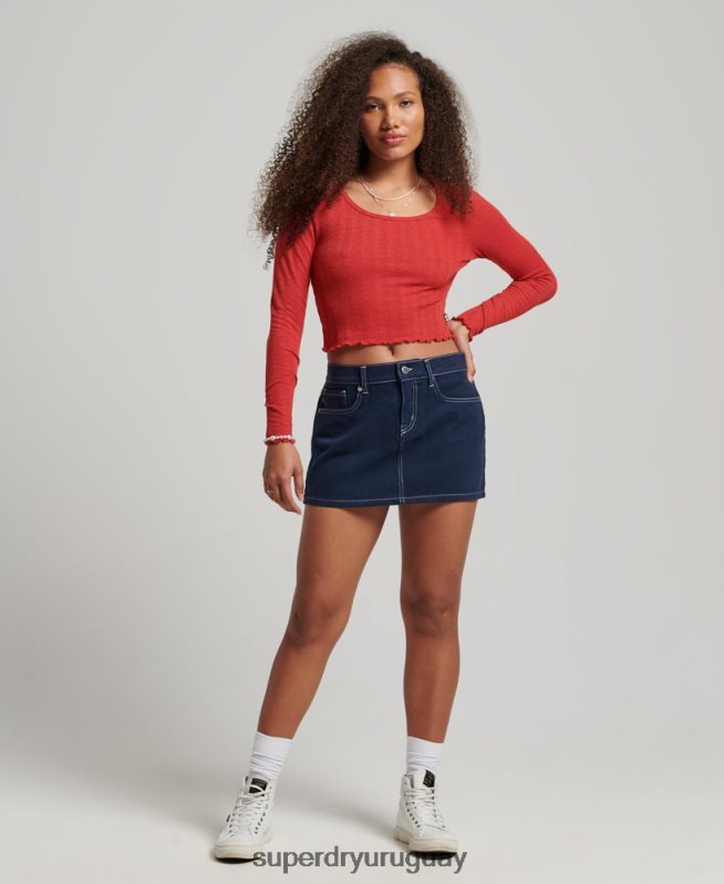 uy Superdry mujer minifalda de ropa de trabajo Armada DT2N8Z4142 ropa