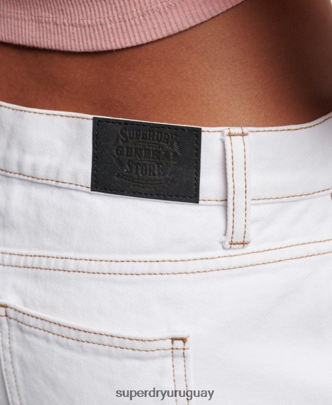 uy Superdry mujer minifalda de ropa de trabajo blanco DT2N8Z4125 ropa