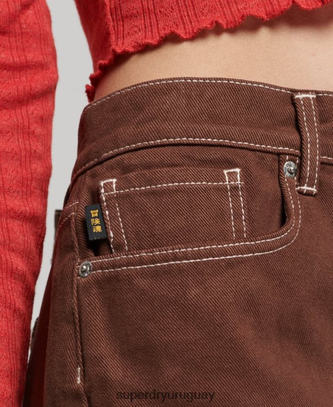 uy Superdry mujer minifalda de ropa de trabajo marrón DT2N8Z4115 ropa