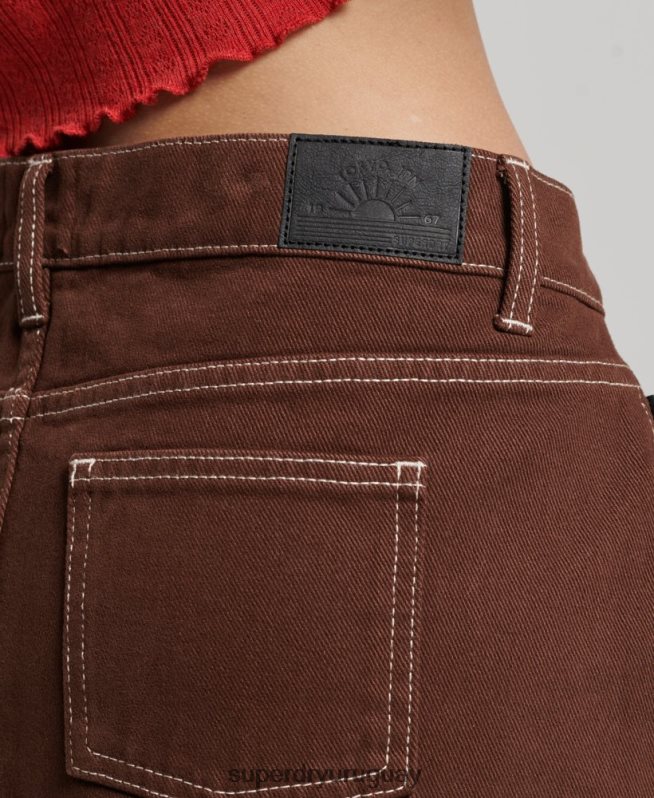 uy Superdry mujer minifalda de ropa de trabajo marrón DT2N8Z4115 ropa