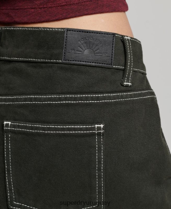 uy Superdry mujer minifalda de ropa de trabajo verde DT2N8Z4121 ropa