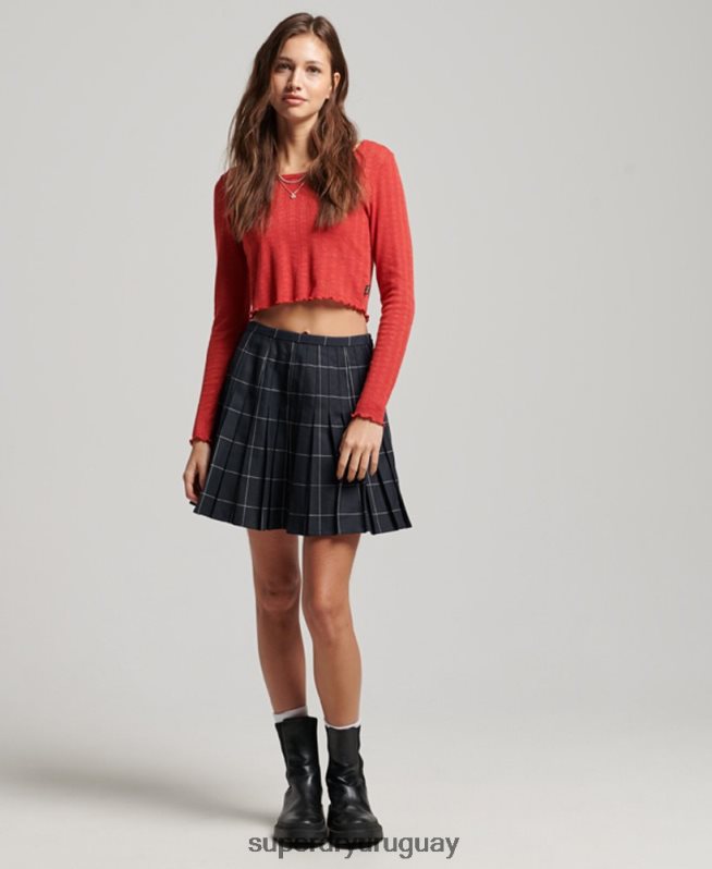 uy Superdry mujer minifalda plisada vintage Armada DT2N8Z4159 ropa