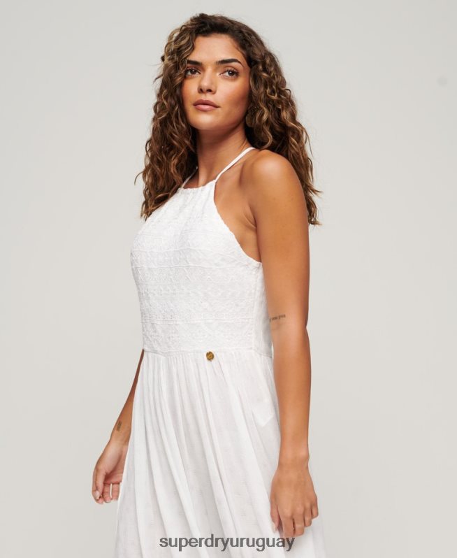 uy Superdry mujer mono bordado blanco DT2N8Z2040 ropa