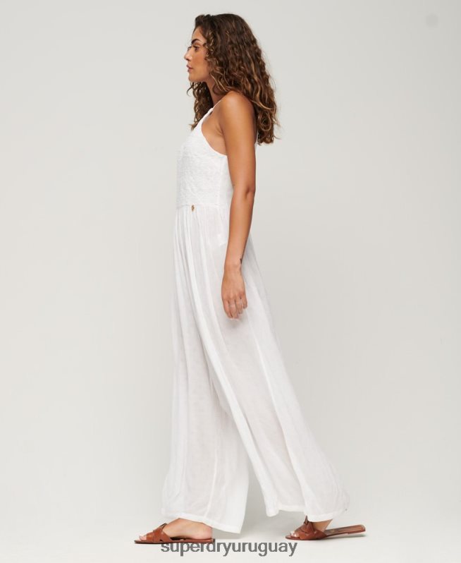 uy Superdry mujer mono bordado blanco DT2N8Z2040 ropa