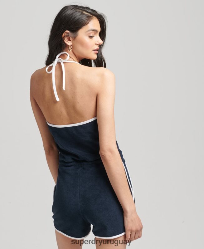 uy Superdry mujer mono corto de toalla halter vintage Armada DT2N8Z4100 ropa