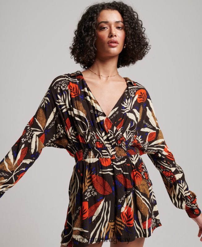 uy Superdry mujer mono de playa vintage marrón DT2N8Z4095 ropa