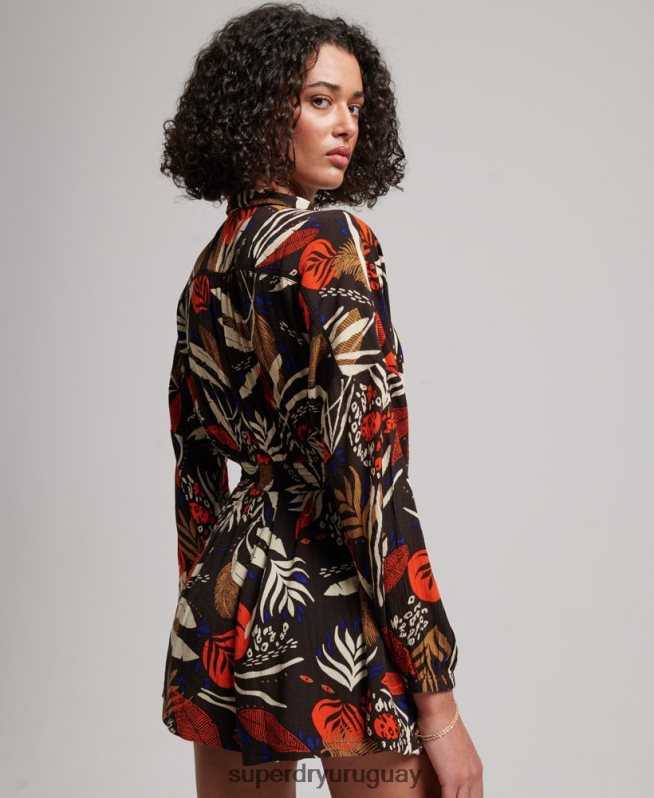 uy Superdry mujer mono de playa vintage marrón DT2N8Z4095 ropa