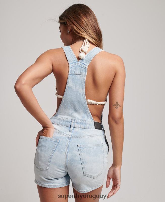 uy Superdry mujer peto corto vintage hot de algodón orgánico azul DT2N8Z4092 ropa