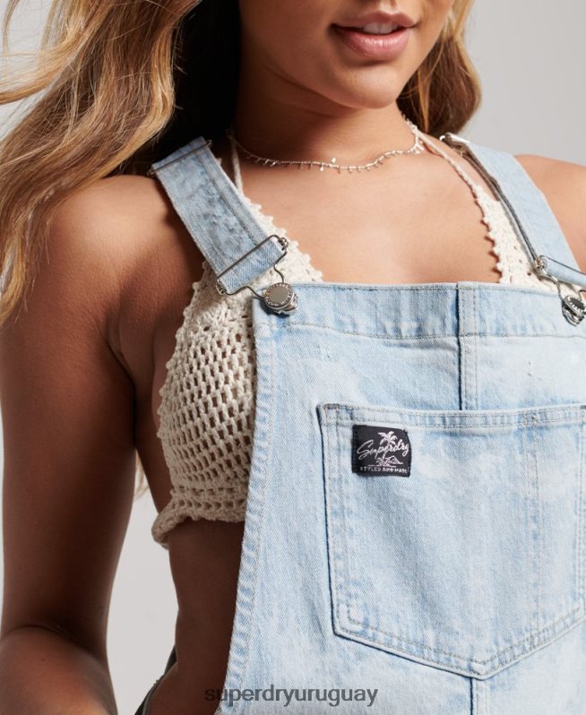 uy Superdry mujer peto corto vintage hot de algodón orgánico azul DT2N8Z4092 ropa
