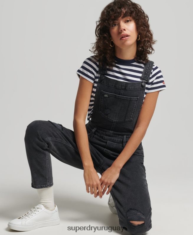 uy Superdry mujer peto estrecho negro DT2N8Z4106 ropa