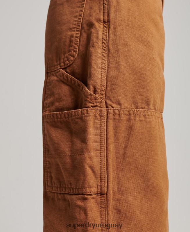 uy Superdry mujer Pantalón carpintero ancho vintage de algodón orgánico marrón DT2N8Z2561 ropa