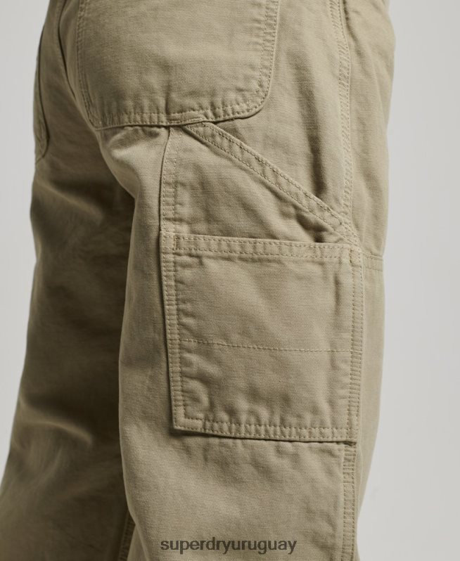 uy Superdry mujer Pantalón carpintero ancho vintage de algodón orgánico verde DT2N8Z2556 ropa