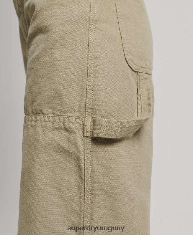 uy Superdry mujer Pantalón carpintero ancho vintage de algodón orgánico verde DT2N8Z2556 ropa
