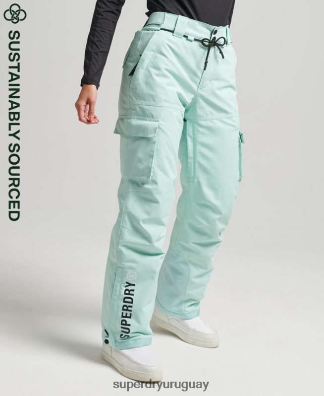 uy Superdry mujer últimos pantalones de rescate azul claro DT2N8Z6596 ropa