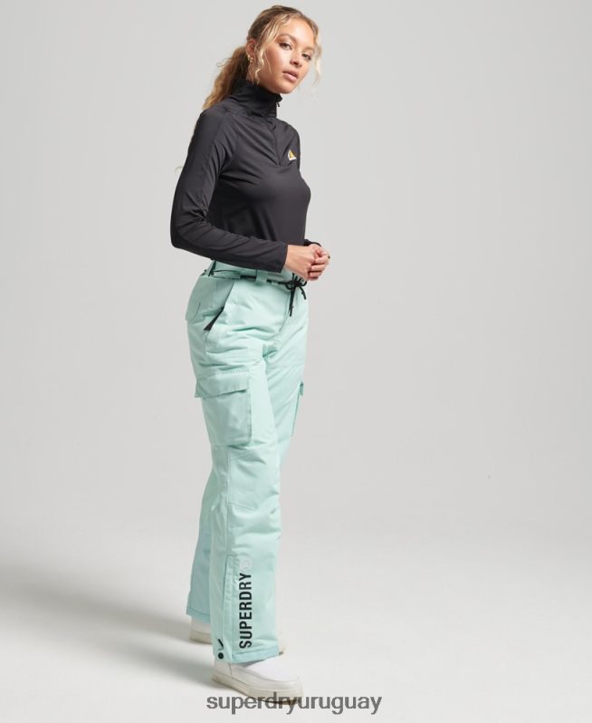 uy Superdry mujer últimos pantalones de rescate azul claro DT2N8Z6596 ropa