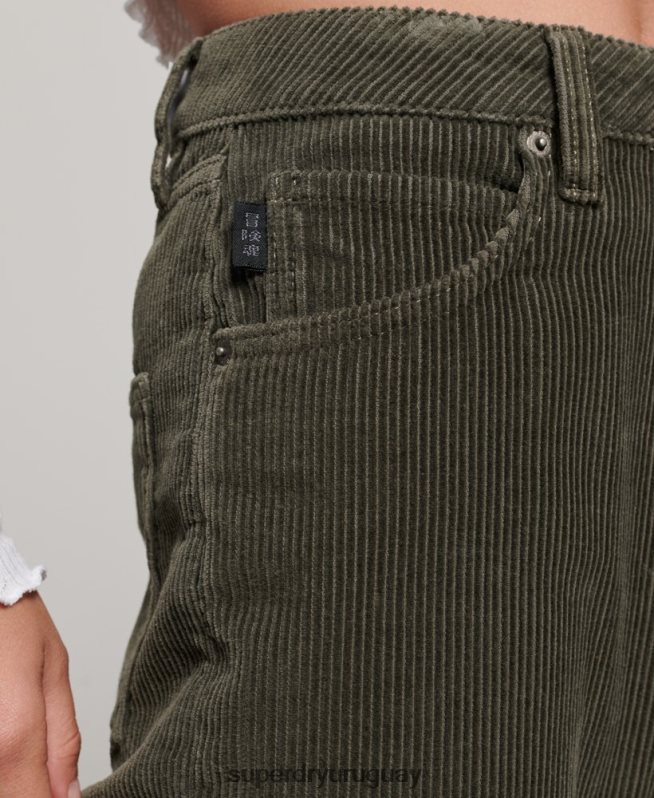 uy Superdry mujer pantalones anchos vintage de pana caqui DT2N8Z2586 ropa