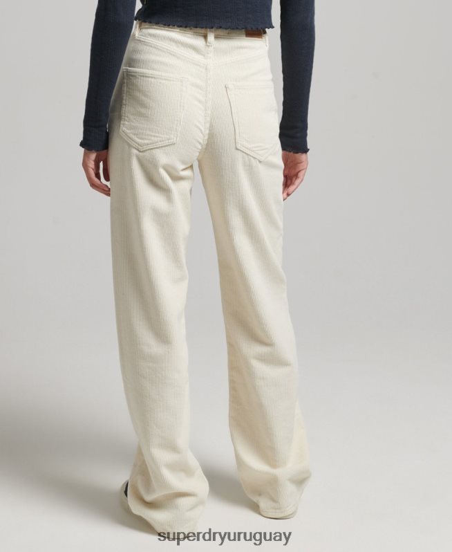 uy Superdry mujer pantalones anchos vintage de pana crema DT2N8Z2587 ropa