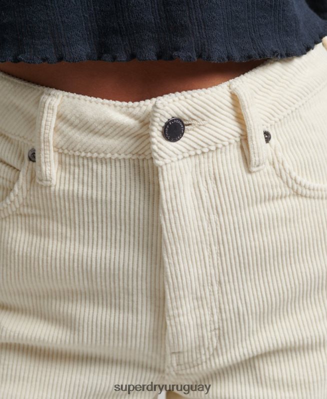 uy Superdry mujer pantalones anchos vintage de pana crema DT2N8Z2587 ropa